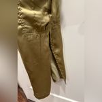 Anthropologie Love The Label Sleeveless Utility Satin Green Midi Dress Size XS Photo 6