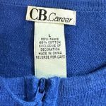 CB Career Blue Santa Snowflake Beaded Christmas Cardigan Sweater Holiday Women L Size L Photo 5