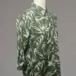 Lands' End Green Palm Island Beach Button Up Blouse Sz Small Photo 1
