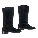 Classique Vintage Black Suede Leather Upper Square Toe Mid Calf Boot Size 8 Photo 2