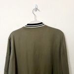 Harlowe $ Graham [Harlowe & Graham] Olive Green Striped Cuff Zip Up Bomber Jacket Size Medium M Photo 3