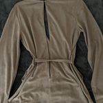 Love Riche Boutique  Taupe Long Sleeve Suede Romper Photo 3