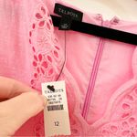 Talbots NWT Talbot’s Linen Eyelet Sleeveless Shift Dress Embroidered Scalloped Pink 12 Photo 6