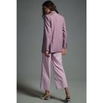 Anthropologie Maeve Double-Breasted Linen Blazer Lilac Ash Photo 1