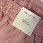 Banana Republic  Large Wide-Leg Cropped Pants Pink Linen Blend NWT Photo 3