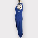 Lulus Asymmetrical Dress Women's Small Blue One Shoulder Midi Gathered Photo 5