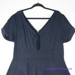 Unique Vintage  black fit and flare dress short sleeves with‎ tie bow, size 2XL Photo 1