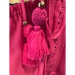 Ramy Brook  Priscilla Sleeveless Tassels Halter Open Slit Dress Pink L Photo 12