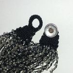 Black Crochet Clear Seed Bead Multi Strand Boho Bracelet Photo 2