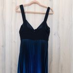 Cache VTG Y2K  Dress Size 12 Black Blue Ombre Pleated Maxi Formal Whimsigoth Photo 6