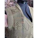 Sweater vest gold metallic lace roses Size M Photo 6