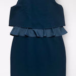 Armani Collezioni  Black Wool Peplum Knee Length Dress‎ Size 8 Photo 0