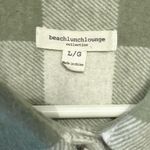 BeachLunchLounge Green & Cream Flannel Fashionable Shacket Button Down Plaid Trendy Jacket Photo 1