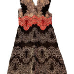 Sandro Paris Lace Overlay V Neck Dress Red Black Women's Size Small Photo 0