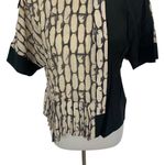 Cotelac Blouse 0 Short Sleeve Black Tan Artsy Unique‎ Workwear Photo 2