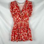 TCEC Puff Sleeve Ruffle Wrap V-neck Blouson Mini Dress Large Photo 2