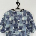 Denim & Co  Abstract Print Short Sleeve Blouse Shirt Womens XS Blue Photo 3