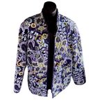 RQT Woman L Quilted Jacket Y2K Boho Floral Paisley Zip Jacket Cottagecore Size L Photo 2