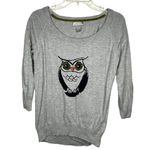 JC Penney Cashmere Blend‎ Owl Sweater Gray Size L Photo 0
