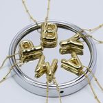 Bubble Balloon Letter D Initial Necklace Gold Photo 4