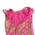 Womens Floral Embroidered Pink Green Shift Dress Size 2 Square Neck Folk Ethnic Photo 10