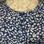 MADISON blue floral maxi dress with short flutter sleeves size small Photo 9