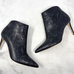 Giuseppe Zanotti  Snakeskin Leather Pointed Toe Mid Stiletto Heeled Ankle Boots Photo 0