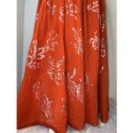 Free People  Strapless Midi Dress XS Orange Florals Photo 10