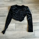 ZARA  velour shoulder pad top Photo 3