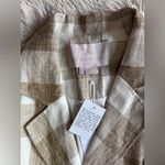 Gal Meets Glam  Gayle Wrap Dress Checkered
Linen Short Sleeve Tan NWT Size 2 Photo 4
