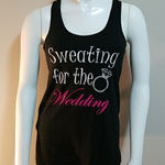 Sweating for the Wedding Glittery Tank Top (S) Black Photo 0