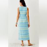 J.Jill Aegean Island Print Blue Green Stretch Maxi Dress Sz XL Wrap V Neckline Photo 3