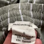 BeachLunchLounge Women’s beach lunch lounge pull on linen Capri pants wide leg striped Small Photo 2