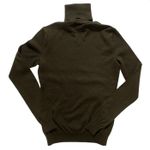 Ralph Lauren Black Label Turtleneck 100% Cashmere Sweater XS-S Olive Green Photo 2