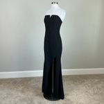 AQUA  Strapless Long Cut Out Slit Mermaid Evening Gown Black Size 4 Formal Dress Photo 3