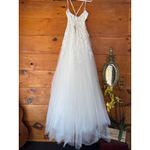 Lulus NWT Glorious Luxury White Sheer Tulle Embroidered Beaded Maxi Dress Sz XL Photo 4