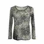 EXPRESS Black and Gray Animal Print Long Sleeve Top Photo 1