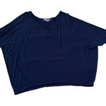 Vince Women's V Neck Dolman Sleeve Relaxed Fit Top Blouse Navy Blue Medium Photo 0