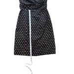 H&M  Womens Dress Size 8 Black Tan Gold Polka Dot Pleated Bust Strapless Mini Photo 12