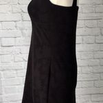 Little black mini tank dress, Floral brocade sleeveless stretch knit LBD Photo 3
