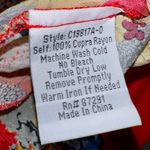 Johnny Was EUC  Red Floral Swing Tunic Top Small Cupra Rayon “Dolce” Sheer Photo 4