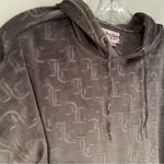 Juicy Couture Embossed Velour Cropped Pullover Hoodie Women's Medium Gray NWOT Photo 2