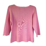 Prima Bella Sweater Pink Women's Size L Square neck 3/4 sleeve Preppy Size L Photo 1