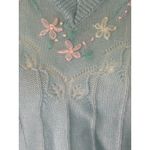Vintage Gotham II baby blue Sweater with Blue Flowers vintage size 40 Pink Photo 3