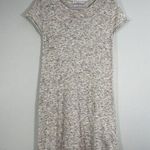 ZARA Knit Dress Womens Size S Beige Knit Short Sleeve Cotton Acrylic Linen Blend Photo 0