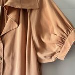 HeySon Blouse L Blush Peach Short Puff Sleeves Feminine Romantic Ruffle Neutral Pink Size L Photo 3