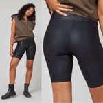Spanx • Faux Leather Bike Short black coated athleisure mid rise Photo 12