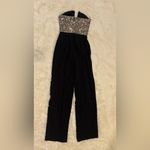Dress the Population NEW Fernanda Sequin Top Black and sliver Jumpsuit SZ S Photo 3