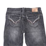 Democracy  Black Gray Mid Rise Skinny Jeans Women’s Size 10 Embroidered Stretch Photo 3