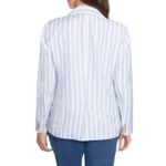 Philosophy NWT  Linen Blend Blazer  Coastal Beachy Prep Single Button Nautical Photo 2